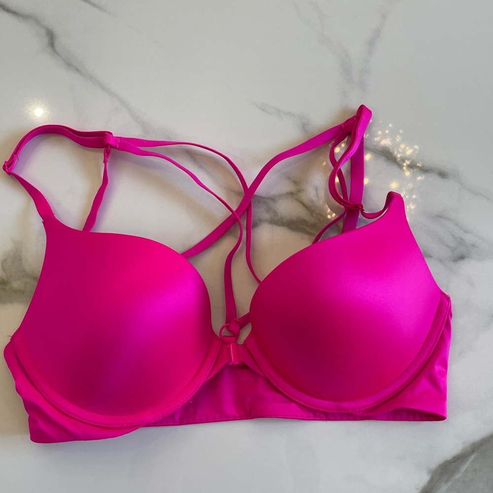 Bright pink VS bra